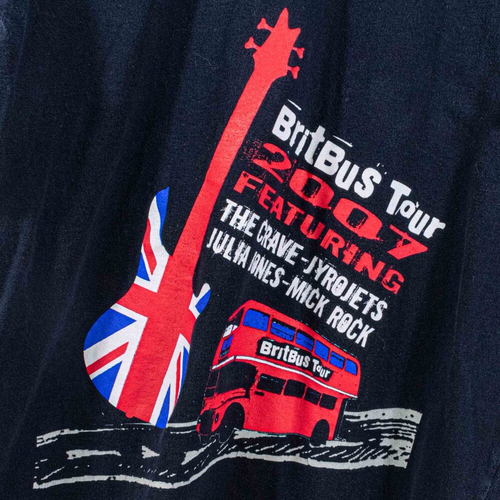 2007 Britbus Tour T-Shirt Small The Crave Jyrojets Julia Jones Mick Rock